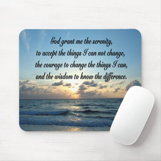SCHÖNES SERENITY PRAYER OCEE FOTO MOUSEPAD (Mit Mouse)