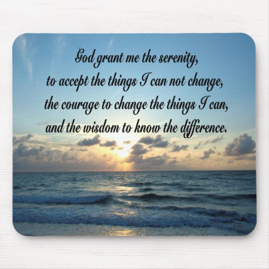 SCHÖNES SERENITY PRAYER OCEE FOTO MOUSEPAD (Vorne)