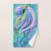 Schönes Set mit Farbtopus Badetuch (Handtuch)