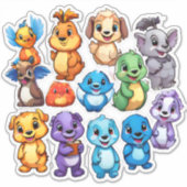 Schönes Set von Aufklebern für Cartoon Aufkleber (Vorderseite)