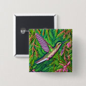 Schönes Shabby Chic Klein Hummingbird. Button (Vorne & Hinten)