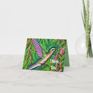 Schönes Shabby Chic Klein Hummingbird. Dankeskarte