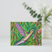 Schönes Shabby Chic Klein Hummingbird. Postkarte (Stehend Vorderseite)
