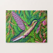 Schönes Shabby Chic Klein Hummingbird. Puzzle (Horizontal)