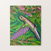 Schönes Shabby Chic Klein Hummingbird. Puzzle (Vertikal)