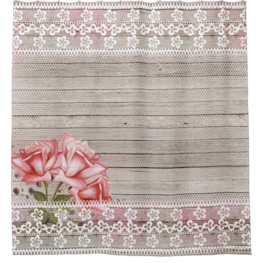 Schönes Shabby Chic-Land Duschvorhang (Vorderseite)