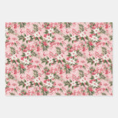 Schönes Shabby Chic Rosa Weihnachten Geschenkpapier Set (Vorderseite 2)