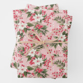 Schönes Shabby Chic Rosa Weihnachten Geschenkpapier Set (Beispiel)