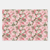 Schönes Shabby Chic Rosa Weihnachten Geschenkpapier Set (Vorderseite)