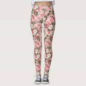 Schönes Shabby Chic Rosa Weihnachten Leggings (Vorderseite)