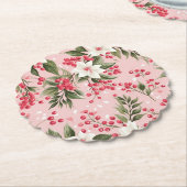 Schönes Shabby Chic Rosa Weihnachten Untersetzer (angewinkelt)