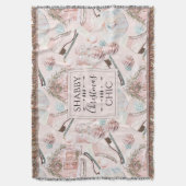 Schönes Shabby Chic Rosa Weihnachtsmuster Decke (Vorderseite Vertikal)