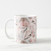 Schönes Shabby Chic Rosa Weihnachtsmuster Kaffeetasse (Links)