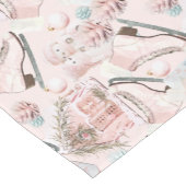 Schönes Shabby Chic Rosa Weihnachtsmuster Kurzer Tischläufer (Ecke)