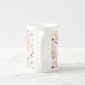 Schönes Shabby Chic Rosa Weihnachtsmuster Porzellantasse (Rückseite)