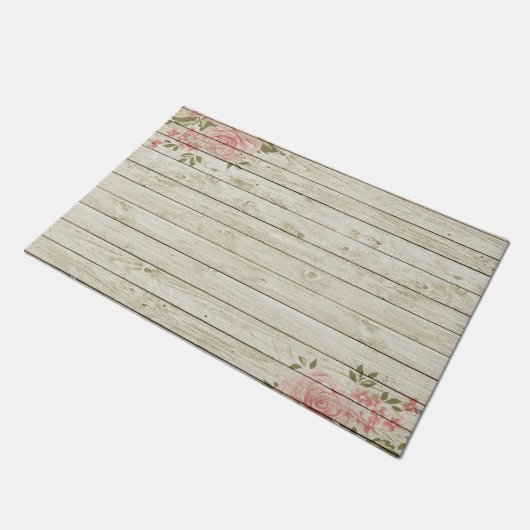 Schönes Shabby Chic Rustikales Holz Fußmatte (Schrägansicht)