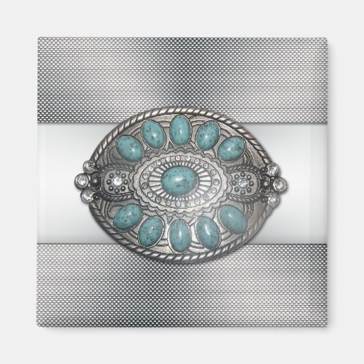 Schönes shinning antiken Gürtel Schnalle Bild Magnet (Vorne)