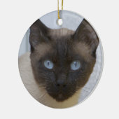 Schönes Siegel Point Siamese Katze Keramik Ornament (Links)
