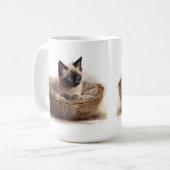 SCHÖNES SIEGEL PUNKT SIAMESISCHE KÜCHE IN BASKET KAFFEETASSE (Vorderseite Links)