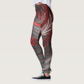 Schönes Silber und rote Fraktalvampire-Skalen Leggings (Links)