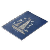 Schönes Silberboot & Beach Dinge Eleganter Chic Notizblock (Linke Seite)