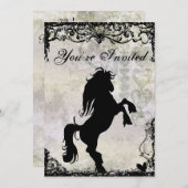 Schönes Silhouette Pferd Geburtstag Einladung (Vorne/Hinten)