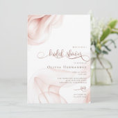 Schönes Silky Blush Brautparty Foto Einladung (Stehend Vorderseite)