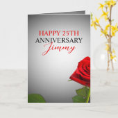 Schönes Silver Floral Husband 25 Jahre Jubiläum Karte (Gelbe Blume)