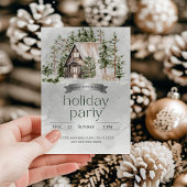 Schönes Silver House Weihnachtsfest Party Einladung