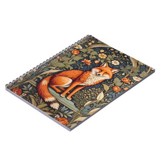 Schönes Sitzen Red Fox William Morris Inspiriert Notizblock (Linke Seite)
