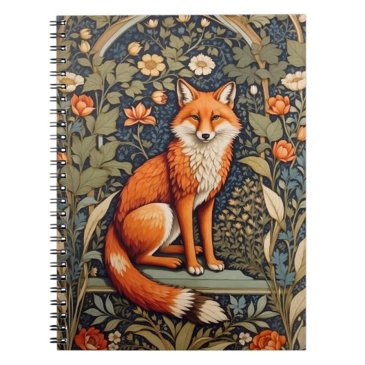 Schönes Sitzen Red Fox William Morris Inspiriert Notizblock (Vorderseite)