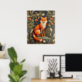 Schönes Sitzen Red Fox William Morris Inspiriert Poster (Heimbüro)