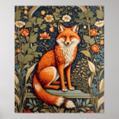 Schönes Sitzen Red Fox William Morris Inspiriert Poster (Vorne)