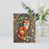 Schönes Sitzen Red Fox William Morris Inspiriert Postkarte (Stehend Vorderseite)