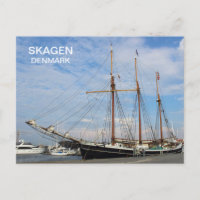 Schönes Skagen Dänemark Altes Schiff Postard!