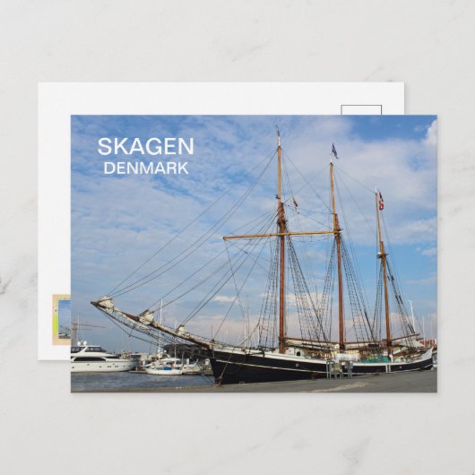Schönes Skagen Dänemark Altes Schiff Postard! Postkarte (Vorne/Hinten)