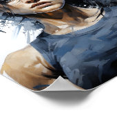 Schönes Skizzenportrait von Bodybuilder Poster (Ecke)