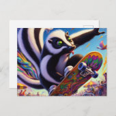 Schönes Skunk Skateboarding Postkarte (Vorne/Hinten)