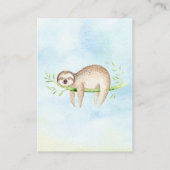 Schönes Sloth Baby Duschgeschenk Display Begleitkarte (Rückseite)