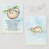 Schönes Sloth Baby Duschgeschenk Display Begleitkarte (Vorne/Hinten)