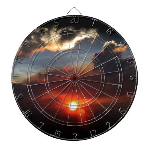 schönes Smokey-Sonnenuntergang Foto Dartscheibe (vorne)
