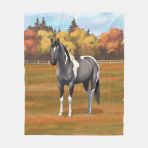 Schönes Smoky Gray Grulla Paint Horse Fleecedecke