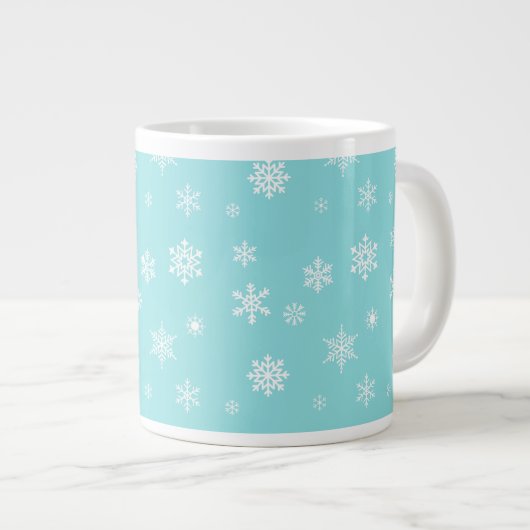 Schönes Snowflake-Muster Jumbo-Tasse (Vorderseite Rechts)