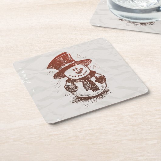 Schönes Snowman Sketch Untersetzer Set (angewinkelt)