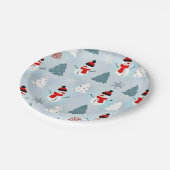 Schönes Snowman Weihnachtsbaum Weihnachtsbaum Part Pappteller (Schrägansicht)