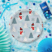 Schönes Snowman Weihnachtsbaum Weihnachtsbaum Part Pappteller (Party)