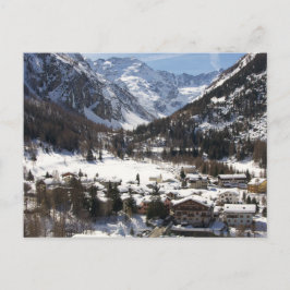 Schönes Snowy Lillaz im Italienischen Alpen Postka Postkarte