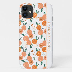 Schönes Sommer-Pfirsich-Muster   Monogramm Case-Mate iPhone Hülle