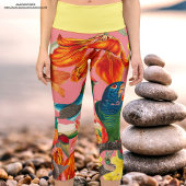 Schönes Sommermuster von Blume und Vögeln Capri Leggings