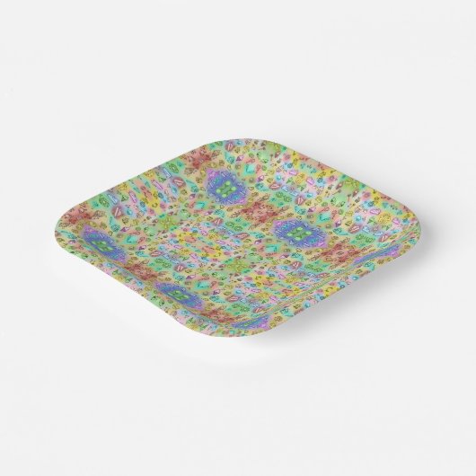 SCHÖNES SOMMERZEICHEN PAPPTELLER (Gewinkelt)